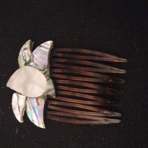 Vintage Alpaca Abalone & Mother of Pearl Hair Comb